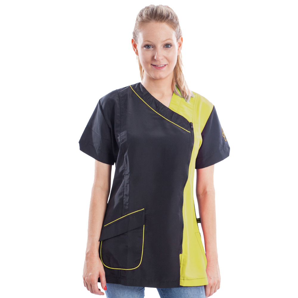 okdv Shirt schwarz/ lemon kurzarm 5 XL