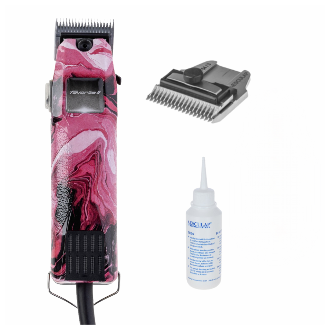 AESCULAP Favorita 2 PINK LAVA Schermaschine mit Scherkopf bis 5 mm