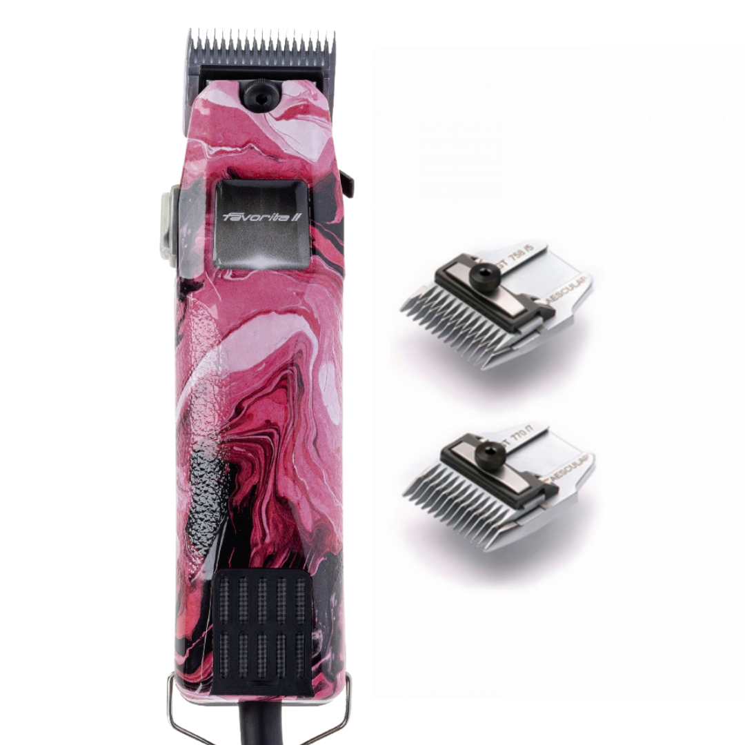 AESCULAP Favorita 2 PINK LAVA Schermaschine mit Scherkopf 5 mm & 7 mm