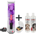 Maschine, Aufsteckkämme, Shampoo und Balsam