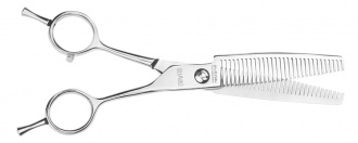 Revolution Effilierschere Doppelseitig 18 cm Front
