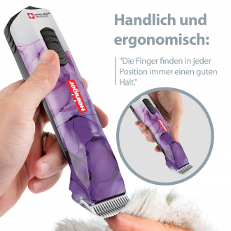 Maschine-schert-Fell-über-Finger
