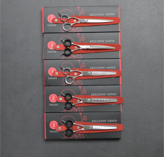 Alle Scheren in der Hülle außerhalb der Verpackung