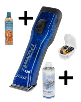 Maschine mit Aufsteckkämmen und Shampoo