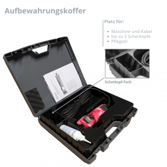 Maschine mit geöffneten koffer