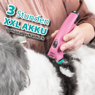 Maschine schert den Rücken vom Hund