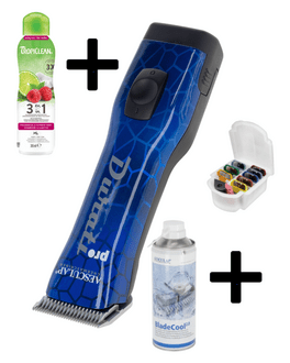 Maschine mit Aufsteckkämmen und Shampoo