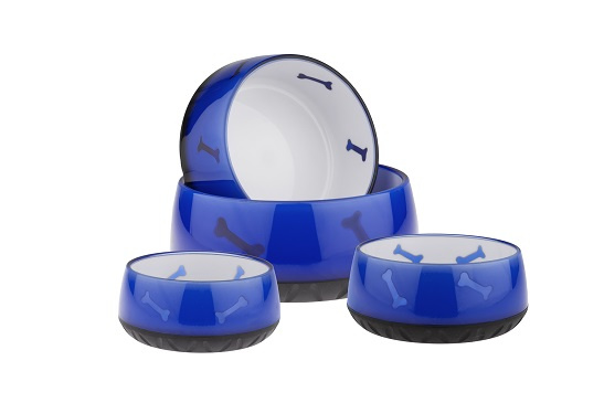 EHASO-Wasser-Futternapf-330-ml-Blau-Knochen