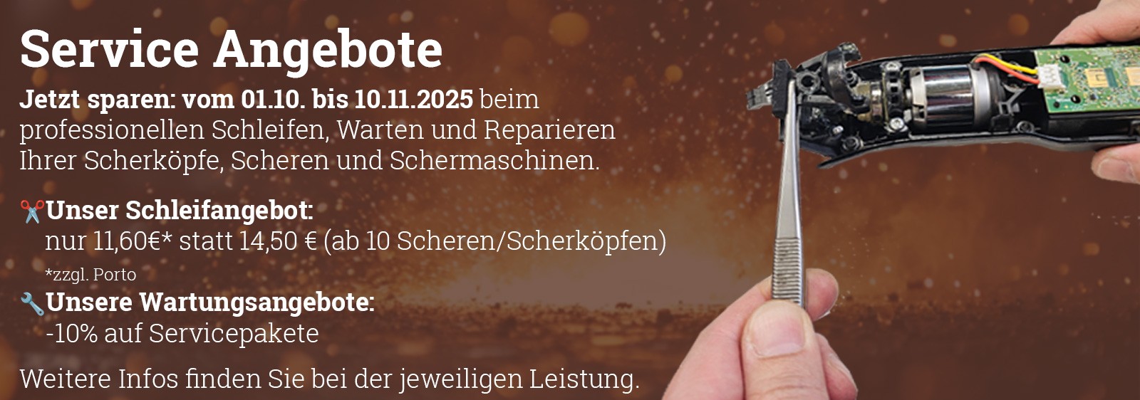 Unsere Serviceangebote während der EHASO Aktionswochen